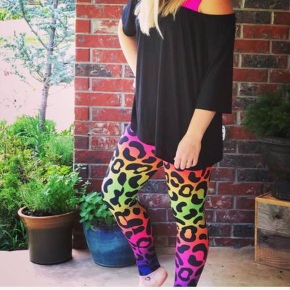 8s Neon Animal Print Leggings 